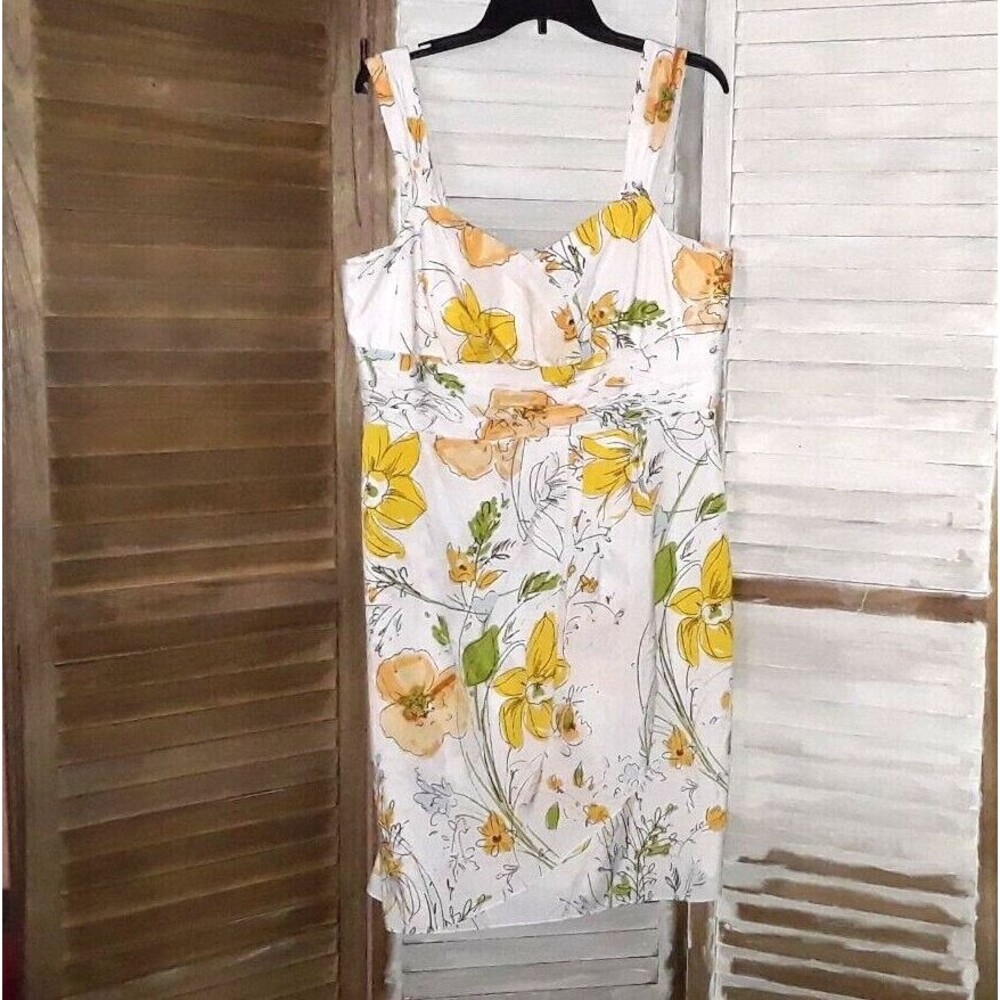 Alex Marie Women's Dress Size 16 Faux Wrap Floral Sweetheart Neckline Lined Midi